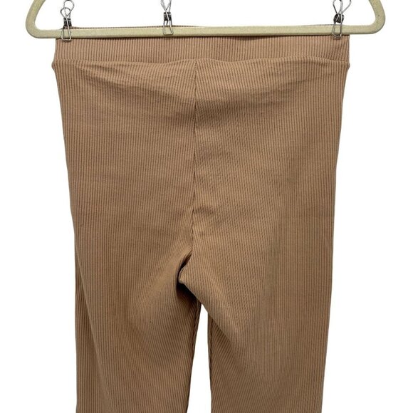 NWT Madison Riley Pull-On Ribbed Tan Fitted High Waisted Leggings Womens Large - Picture 5 of 10
